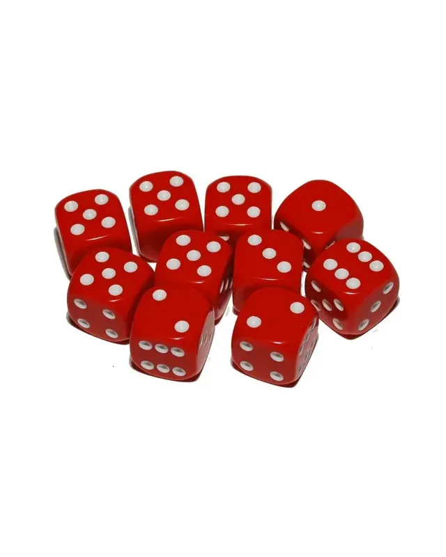 20 x 12mm D6 Dice Set - Red 20 x 12mm D6 Dice Set - Red