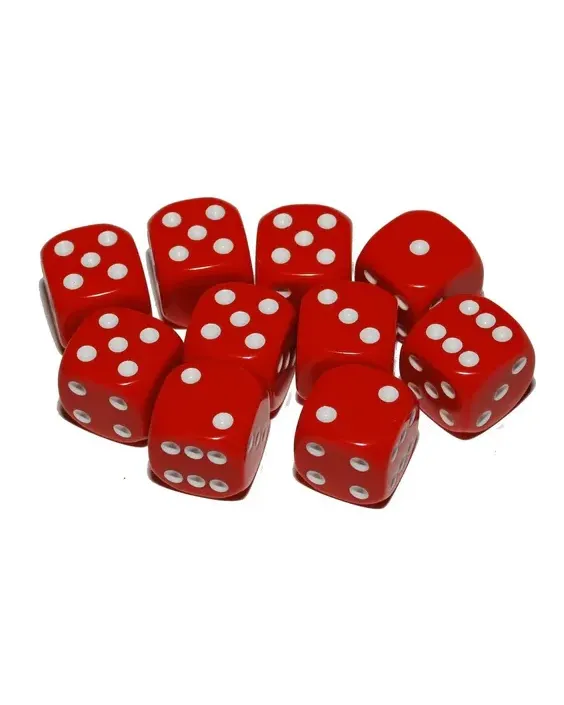 20 x 12mm D6 Dice Set - Red