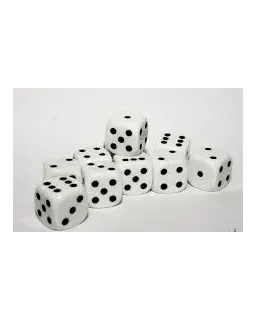 20 x 12mm D6 Dice Set - White