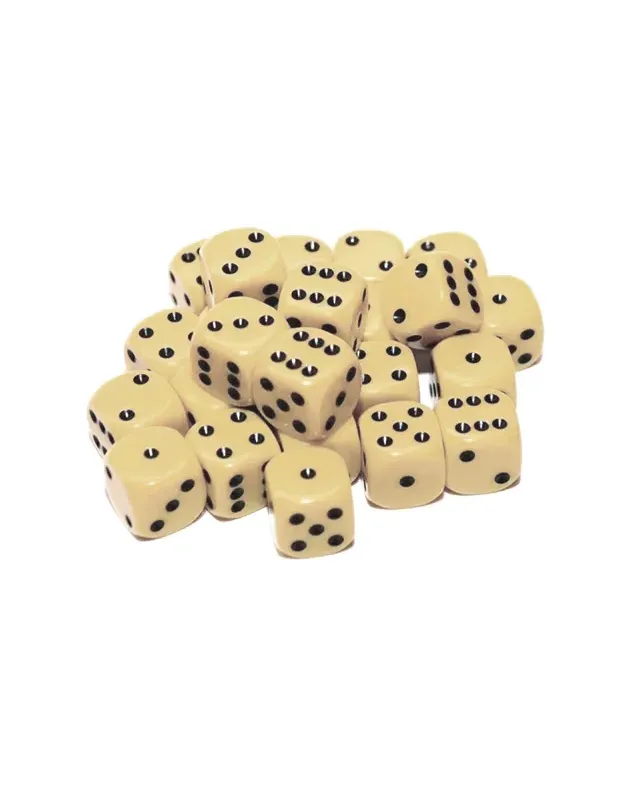 20 x 12mm D6 Dice Set - Ivory/Bone 20 x 12mm D6 Dice Set - Ivory/Bone