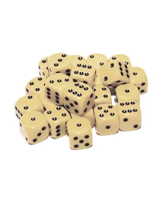 20 x 12mm D6 Dice Set - Ivory/Bone