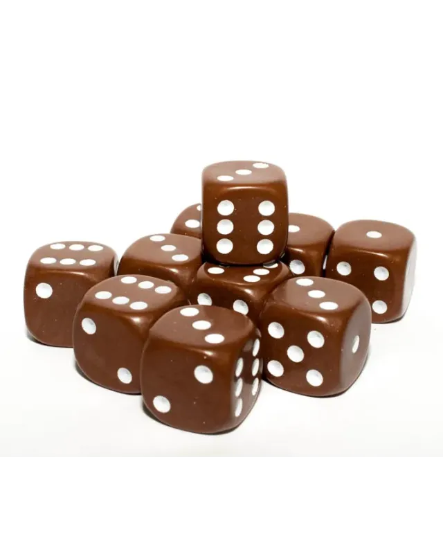 20 x 12mm D6 Dice Set - Brown 20 x 12mm D6 Dice Set - Brown