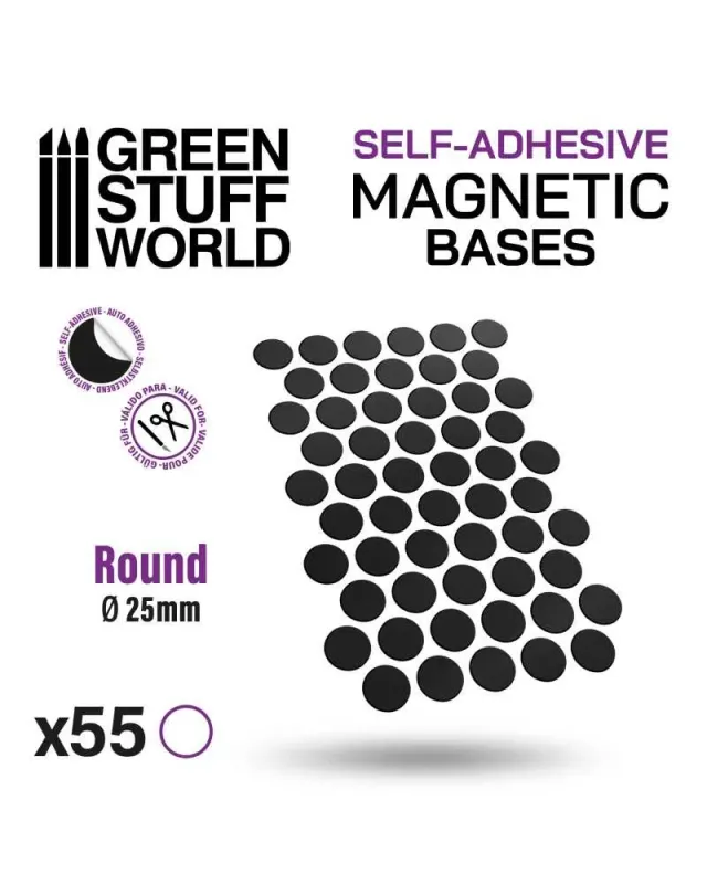 Green Stuff World Round Magnetic Bases - 25mm Green Stuff World Round Magnetic Bases - 25mm